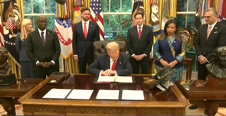Trump from the Oval Office: A friend in Serbia told me they were going to go to war with Kosovo again, we stopped it