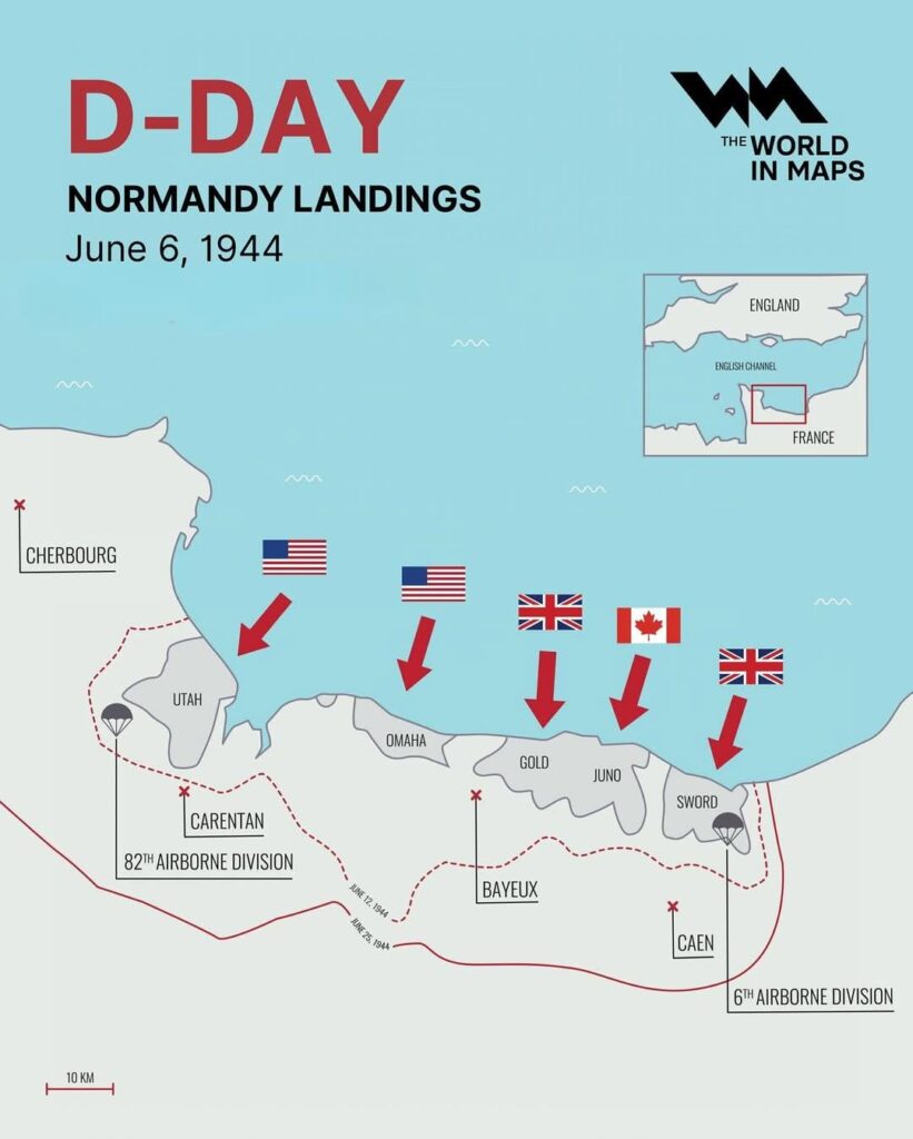 Today 81 years ago, the largest amphibious invasion in history began along the coast of Normandy, known as D-Day