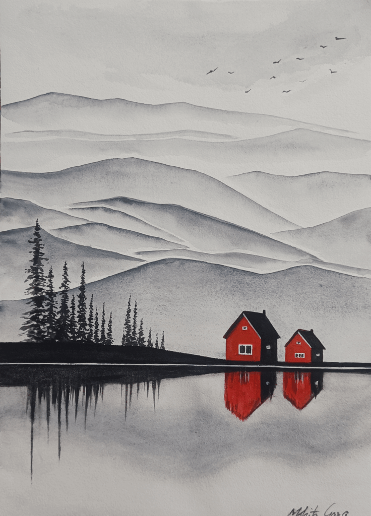 Made another painting inspired by Norway