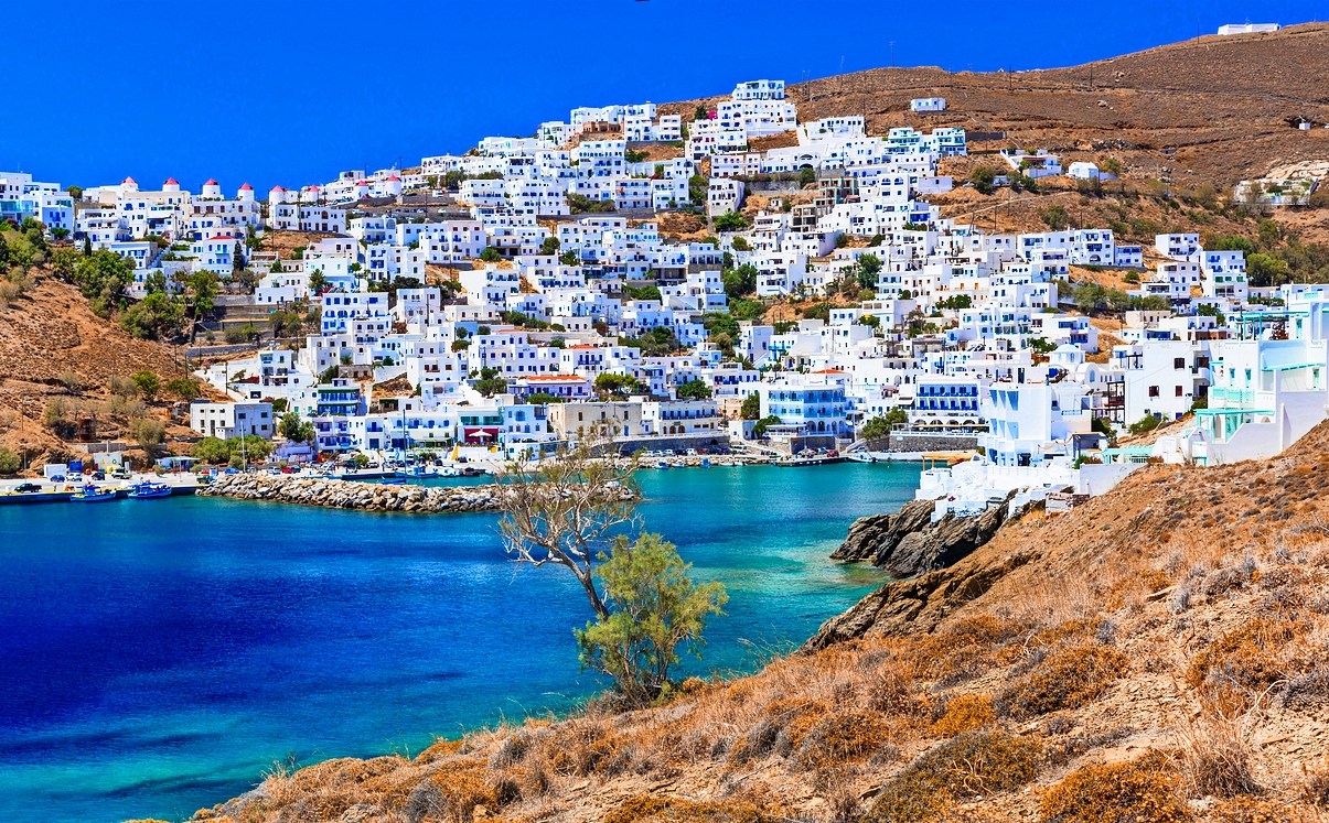 Chora village on Astypalea island, Greece.