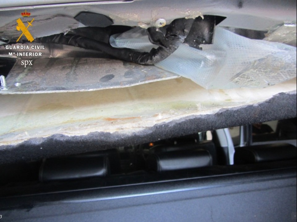 Cannabis hidden in a car's interior.