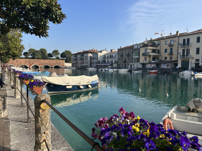 A canal with boats.