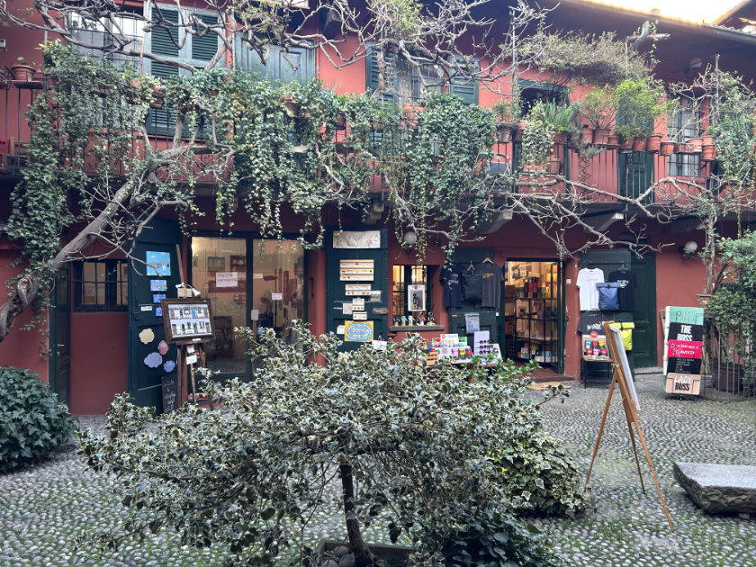 Arty shop fronts in Navigli.
