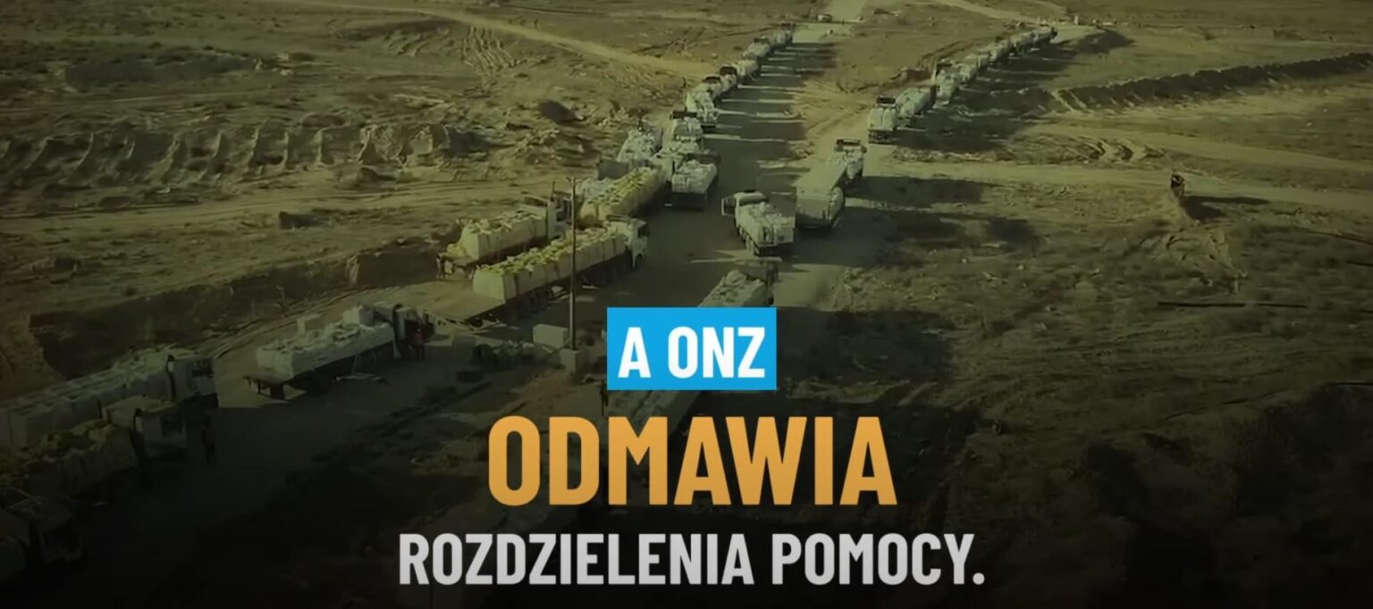 Hasbar in Polish and on steroids. Israel paid propaganda spots, blame for hunger in gas, burdening the UN
