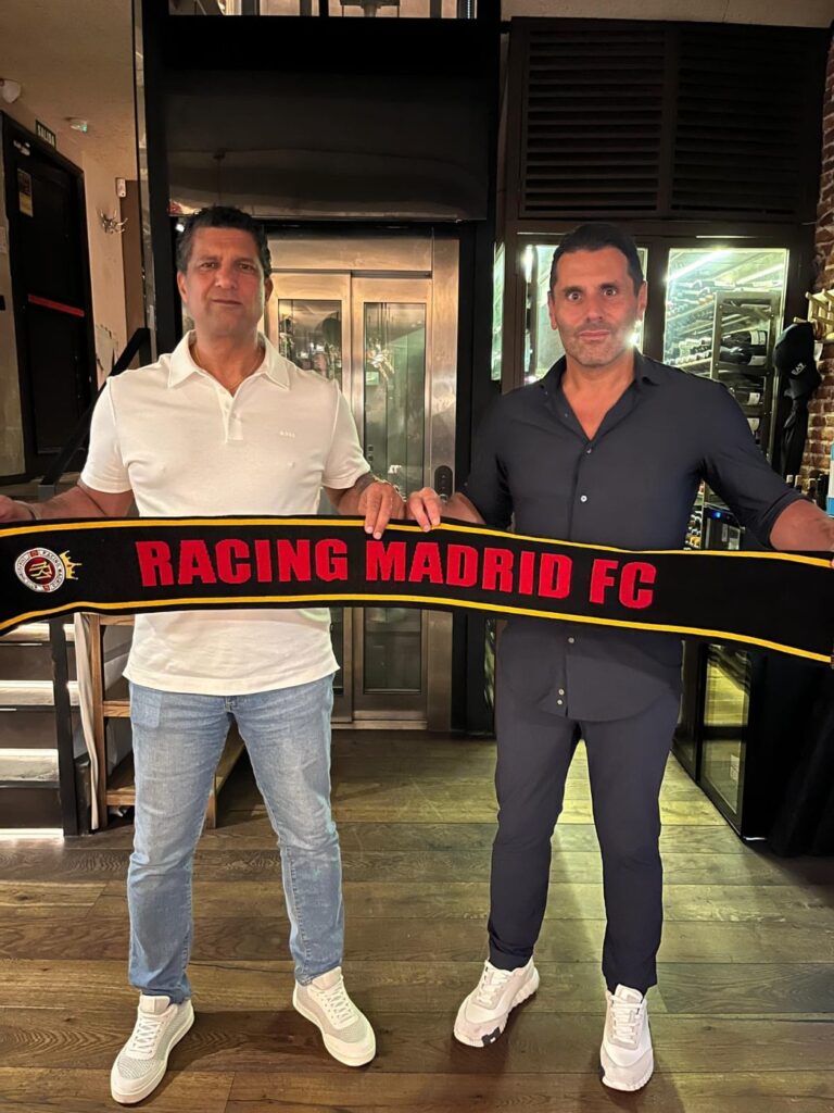 Canadian co-owner Steve Nijjar celebrates Racing Madrid’s promotion in Spain The Canadian Press