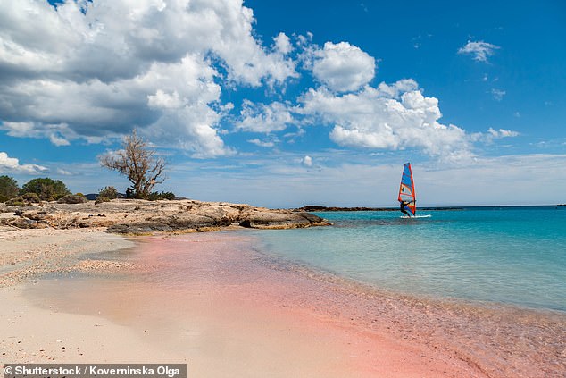 Elafonisi Beach in Crete has pink sands and crystal-clear waters