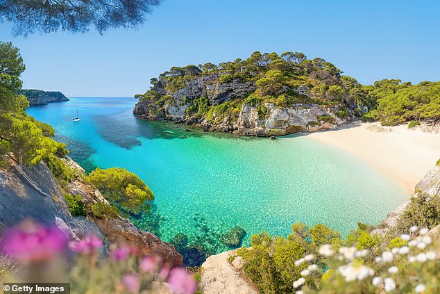 Cala Macarelleta on the west coast of the island of Menorca