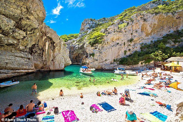 A beautiful beach in Vis, Croatia