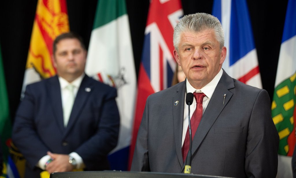 Jay Macdonald, Minister of the Environment and Climate Change for the Northwest Territories at the press conference by the Canadian Council of Ministers of Environment following their meeting in St. John