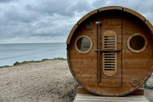 Liz Provencher/Travel + Leisure One of the Sauna Clubs along the beaches in Klitmoller.
