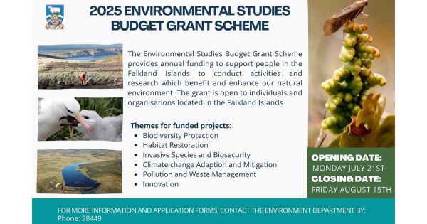 Falklands, Government announces Environmental Studies Budget — MercoPress
