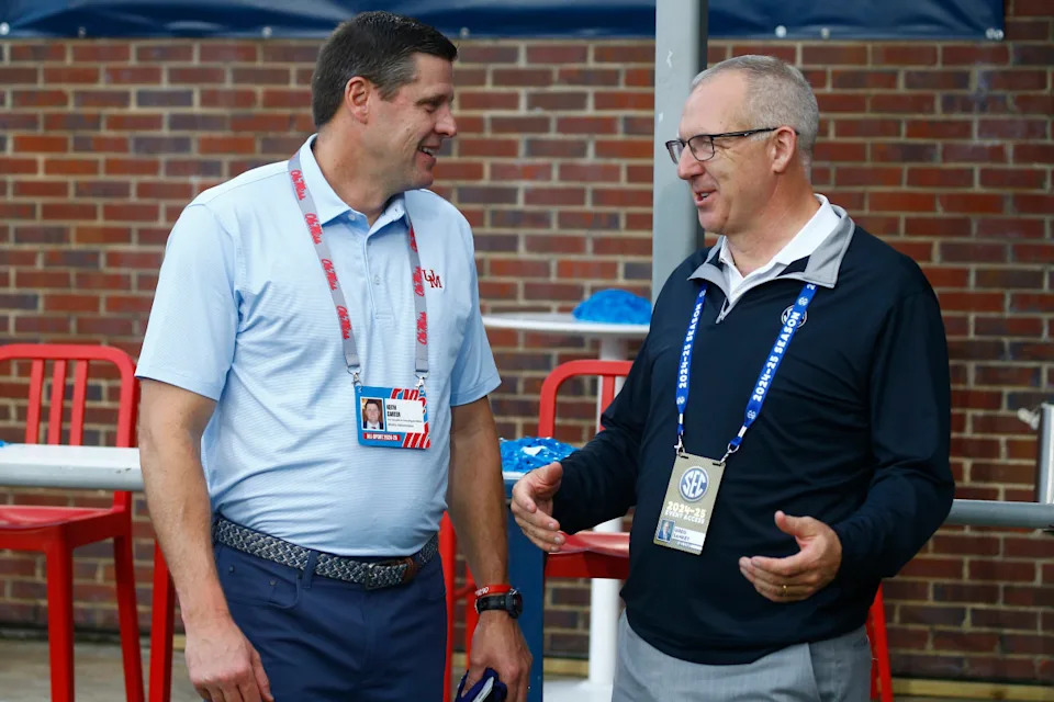 Ole Miss athletic director Keith Carter (left).© Petre Thomas-Imagn Images