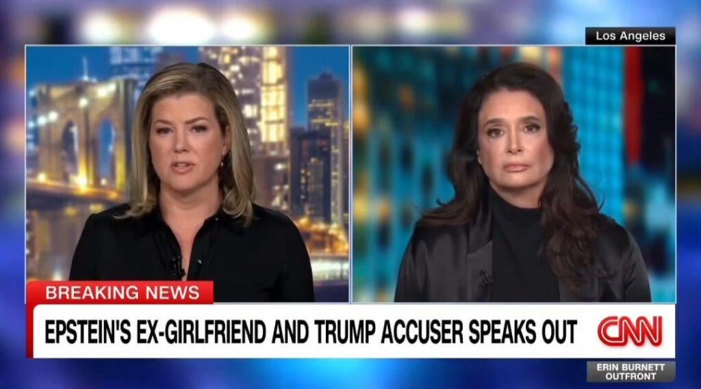 Epstein’s ex-girlfriend says Trump groped her in Trump Tower while Epstein watched.