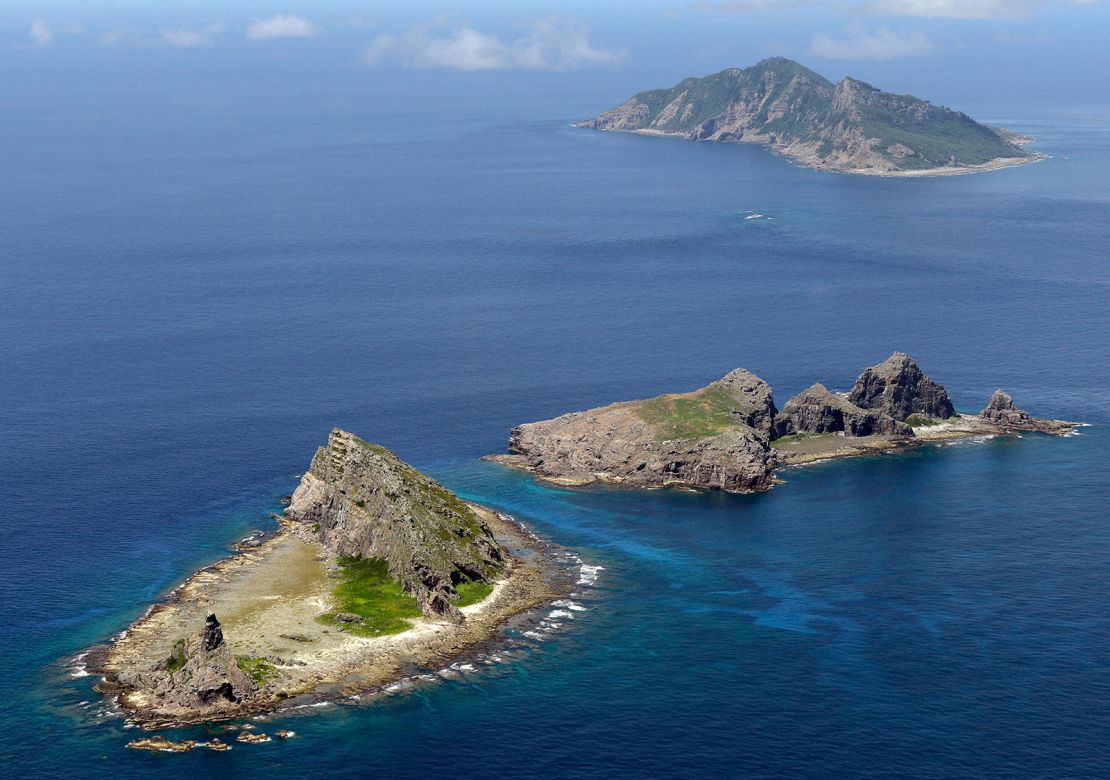 A group of disputed islands, Uotsuri island (top), Minamikojima (bottom) and Kitakojima, known as Senkaku in Japan and Diaoyu in China is seen in the East China Sea, in this photo taken on September 2012.