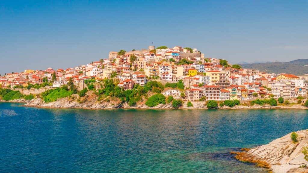 The coastal region in northern Greece untroubled by British tourists The coastal region in northern Greece untroubled by British tourists