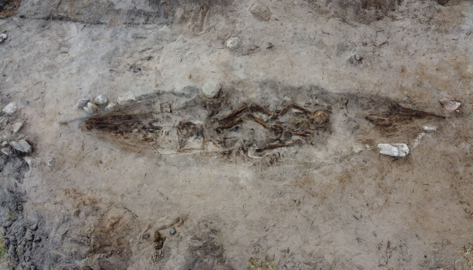 The woman was buried inside a boat