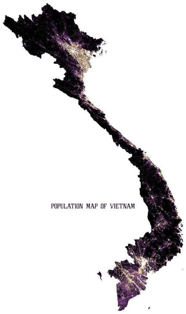 [OC] Population distribution of Vietnam