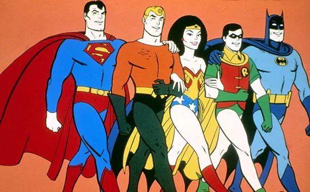 Courtesy Everett Collection Superman (voice: Danny Dark), Aquaman (voice: Normal Alden), Wonder Woman (voice: Shannon Farnon), Robin (voice: Casey Kasem), and Batman (voice: Olan Soule) on 'Super Friends'