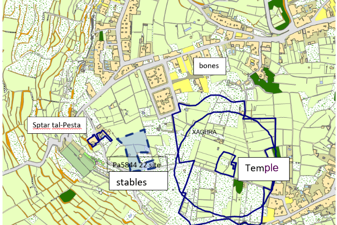 A map of the area of the ancient temple site.