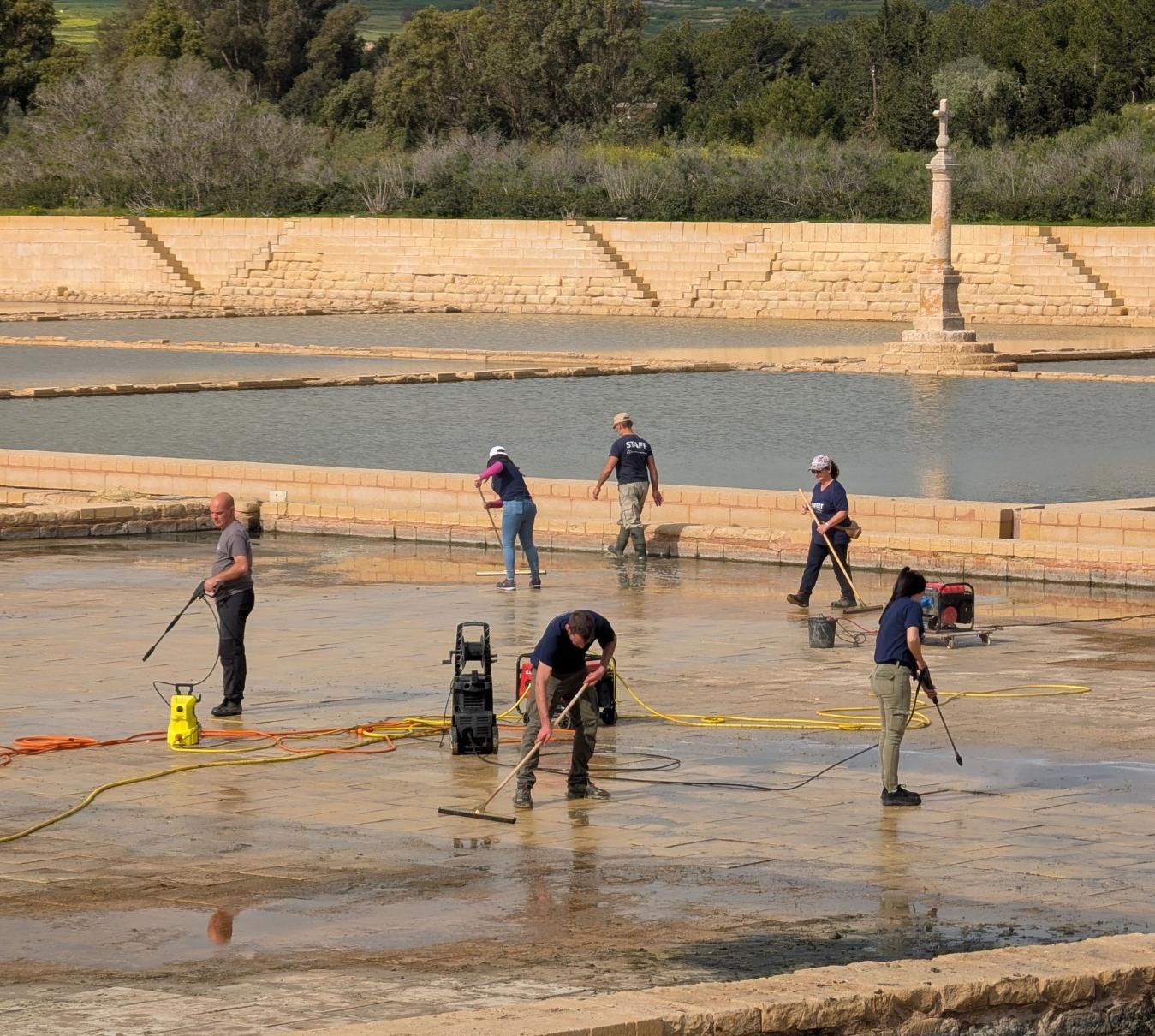 Volunteers at the Salini salt pans. Photo: BirdLife