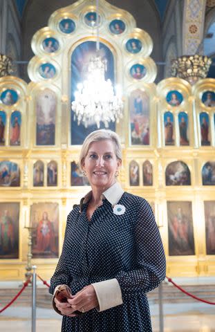 Stefan Rousseau/PA Images via Getty Sophie, Duchess of Edinburgh, in Bosnia on July 10, 2025