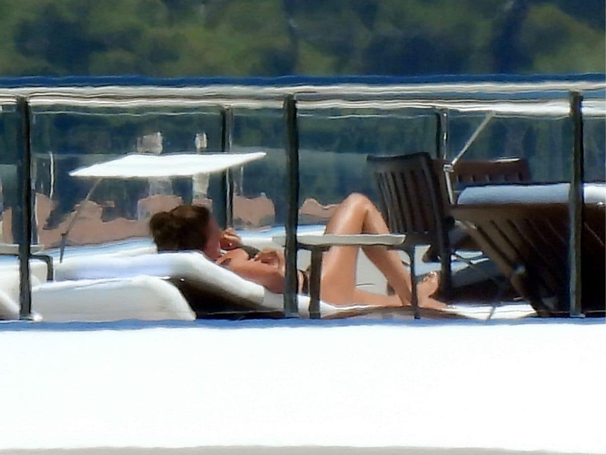 Yvette tanned on the superyacht, enjoying the sun 