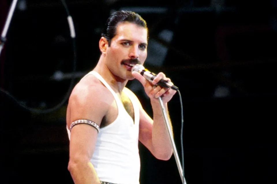 Queen front-man Freddie Mercury during the Live Aid concert.