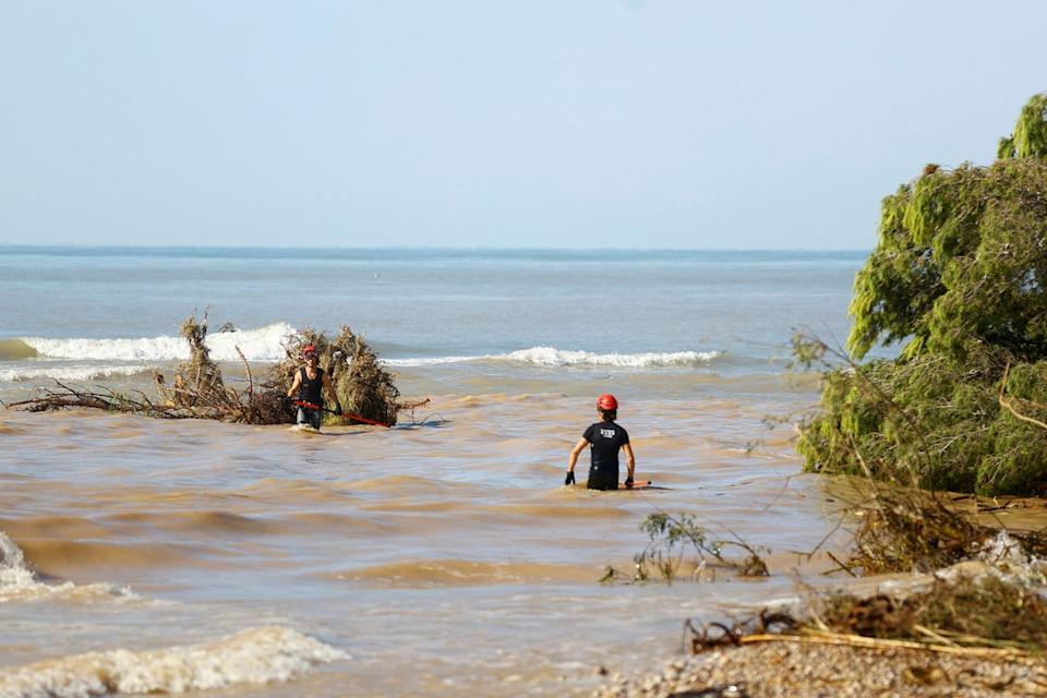 Firefighters rushed to searched the river overnight, with underwater units, helicopters and drone teams scouring the area (REUTERS)