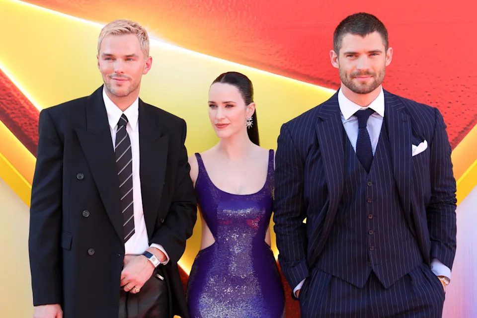 Nicholas Hoult, Rachel Brosnahan, David Corenswet at the 'Superman' World Premiere held at the TCL Chinese Theatre.<p><a href="https://www.gettyimages.com/detail/news-photo/nicholas-hoult-rachel-brosnahan-david-corenswet-at-the-news-photo/2223423340" rel="nofollow noopener" target="_blank" data-ylk="slk:River Callaway&sol;Variety via Getty Images;elm:context_link;itc:0;sec:content-canvas" class="link ">River Callaway&sol;Variety via Getty Images</a></p>