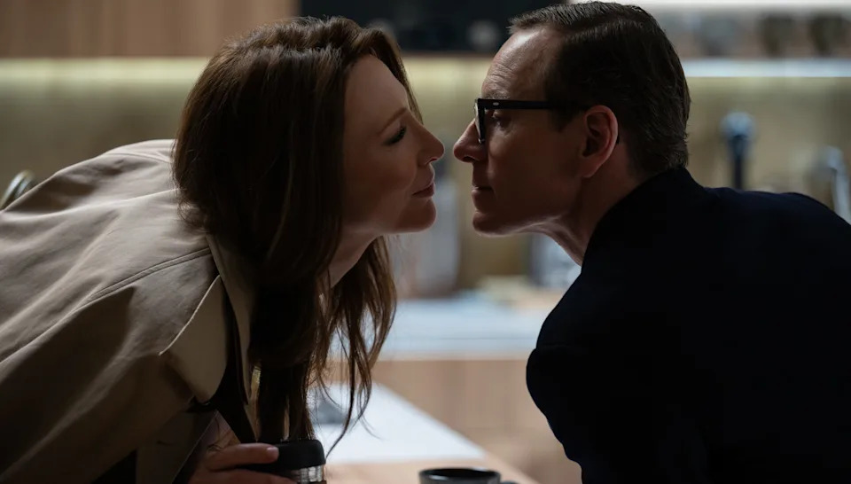 Michael Fassbender plays a British intelligence officer on a mission to find a traitor – and it might be his wife (Cate Blanchett) – in the spy thriller "Black Bag."
