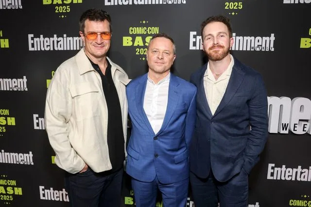 Todd Williamson / Shutterstock for Entertainment Weekly Nathan Fillion, Alexi Hawley, and Zander Hawley at the 2025 'Entertainment Weekly' Comic-Con bash in San Diego