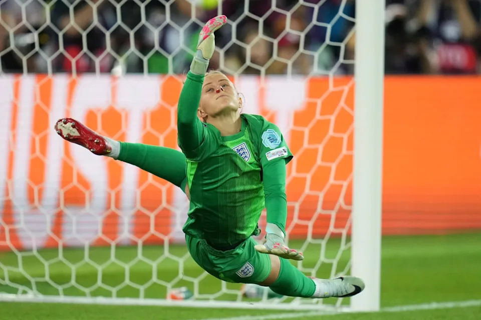 Goalkeeper Hannah Hampton helped England through to the semi-finals (AP)