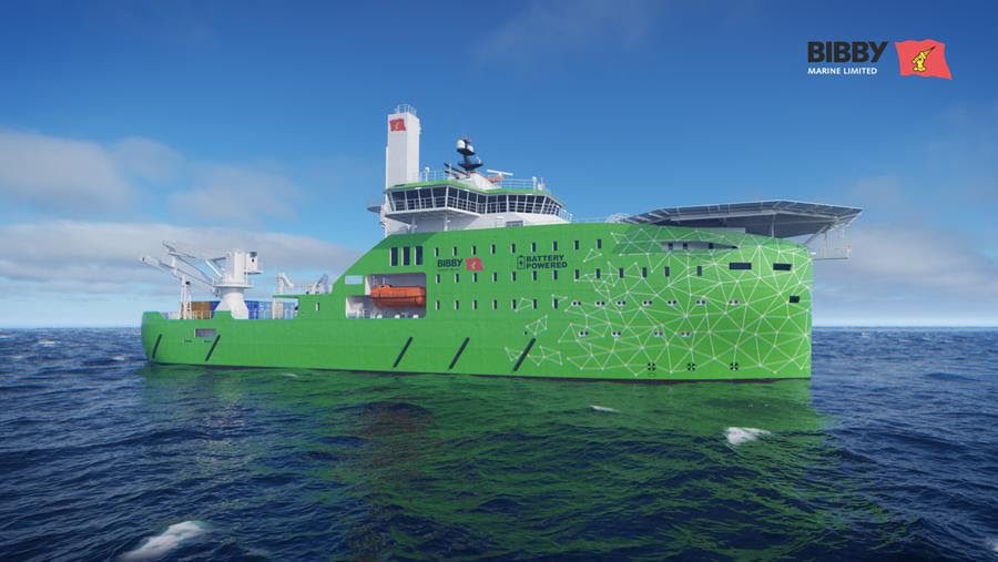 Bibby Marine Lays Keel for Groundbreaking Hybrid Methanol-Electric Vessel in Spain Bibby Marine eCSOV illustration