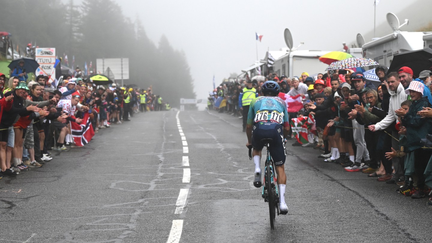 Sergio Higuita of Colombia and Team XDS Astana competes during the 112th Tour de France 2025, Stage 14.