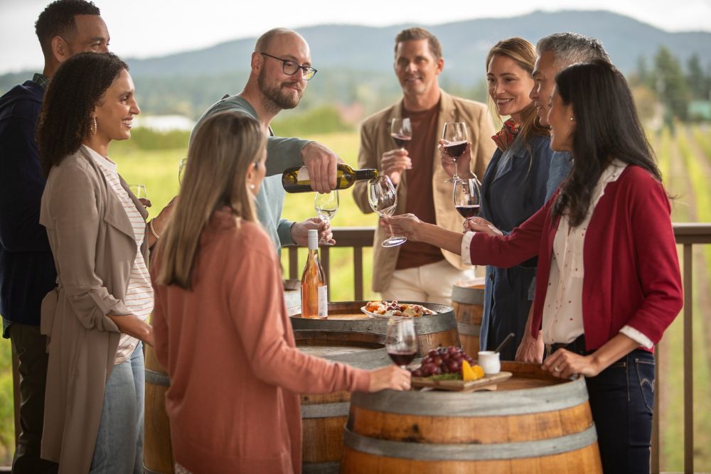 Globus wine tasting tour group