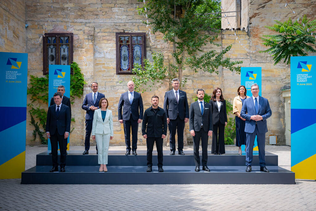 Participants at the fourth Ukraine-Southeast Europe summit gathered in Odesa on 11 June 2025. [Office of the President of Ukraine]