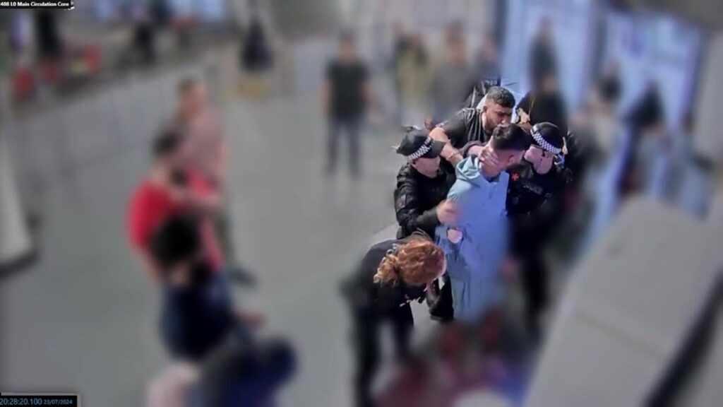 Police officer denies ‘unlawful force’ at Manchester airport