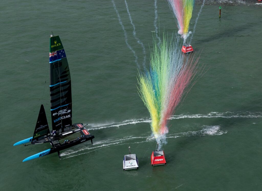 Great Britain Sail Grand Prix: New Zealand victorious on day spectator boat invades course