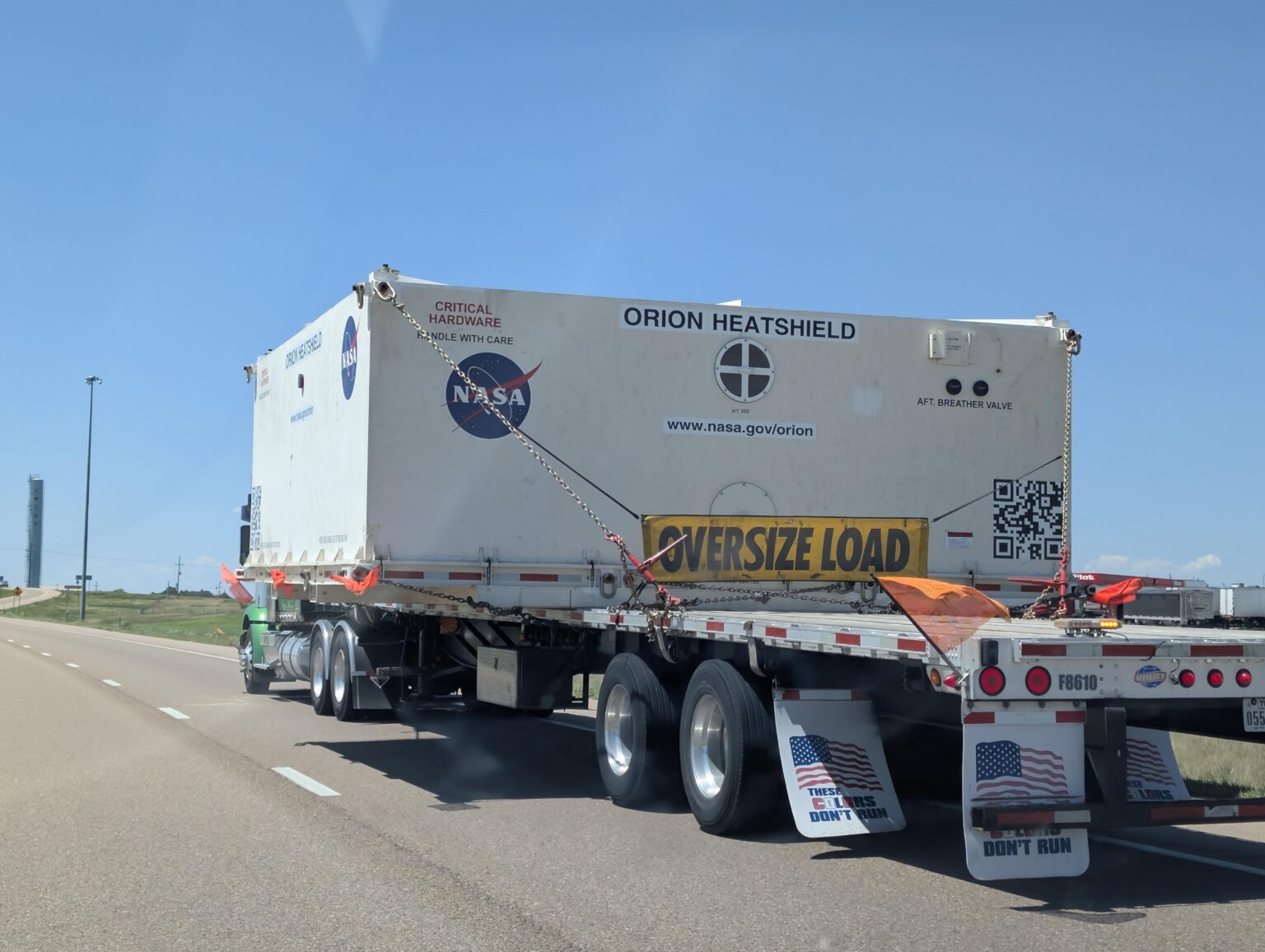 Orion heat shield spotted in KS