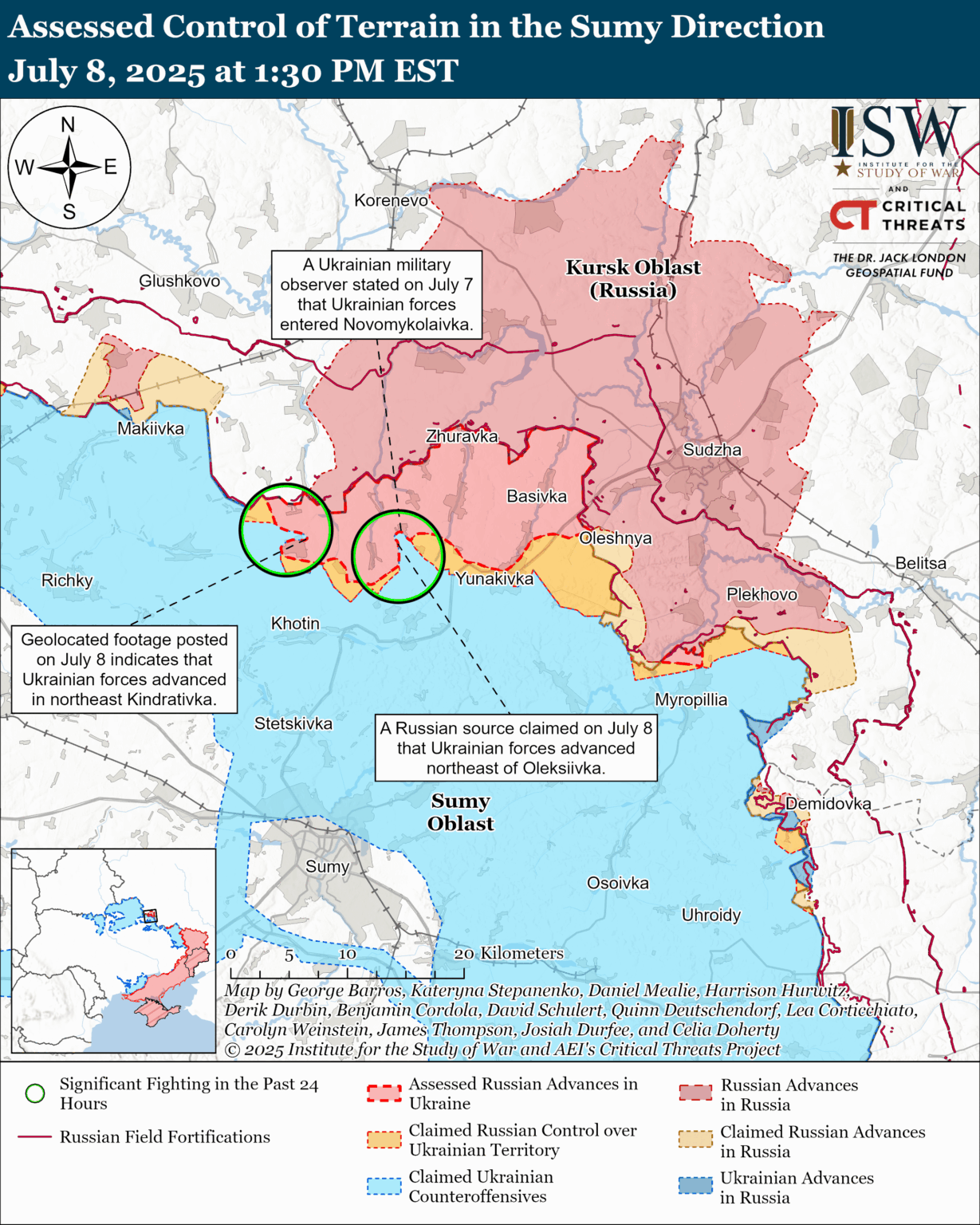 Russian Offensive Campaign Assessment, July 8, 2025