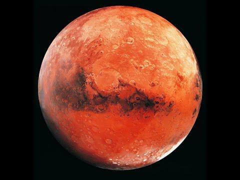 How is mars visible far right of the moon tonight?