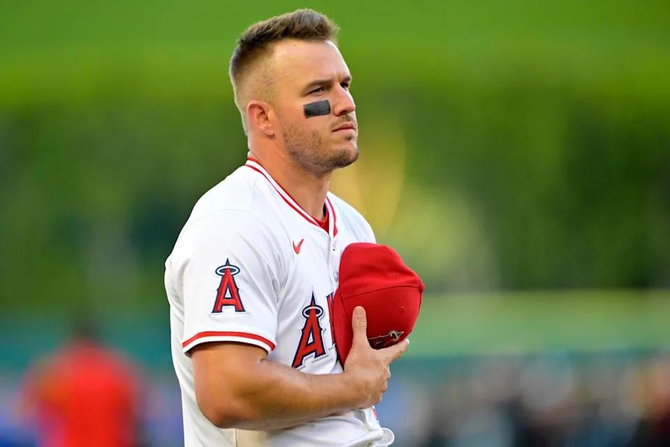 Los Angeles Angels star Mike Trout (27)Jayne Kamin-Oncea-Imagn Images