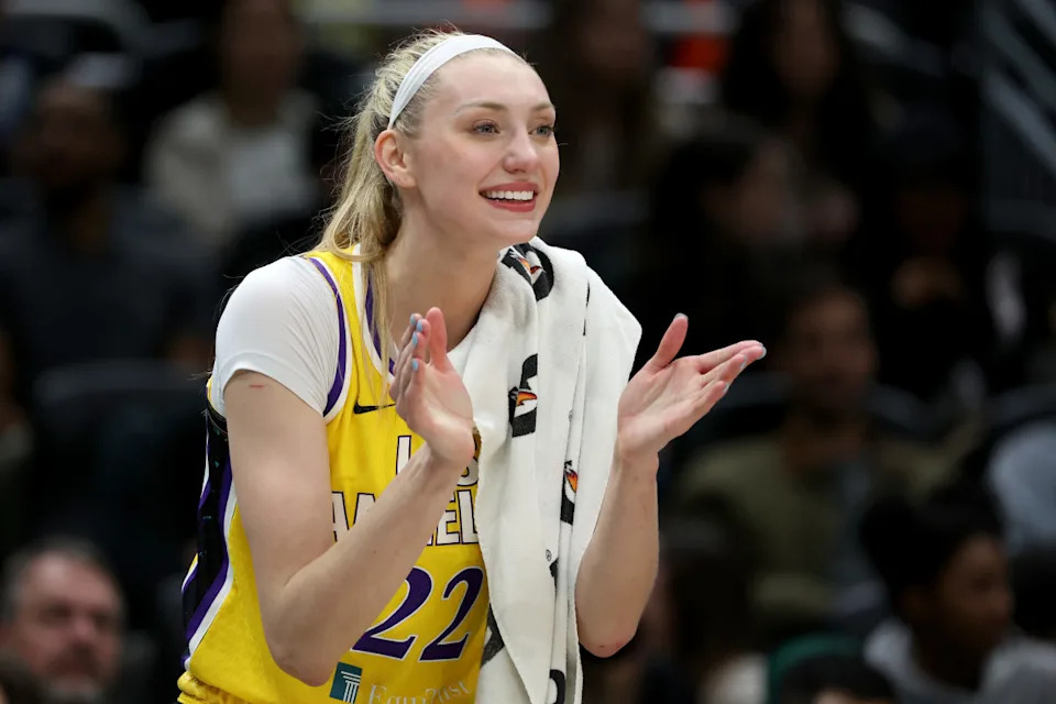 SEATTLE, WASHINGTON - JUNE 11: Cameron Brink #22 of the Los Angeles Sparks reacts during the third quarter against the Seattle Storm at Climate Pledge Arena on June 11, 2024 in Seattle, Washington. (Photo by Steph Chambers/Getty Images)Steph Chambers&sol;Getty Images