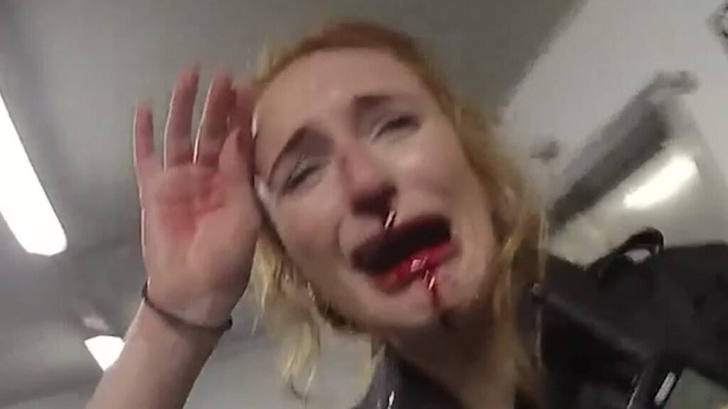 Distressing video shows sobbing and bloodied female police officer 'after Manchester Airport attack'