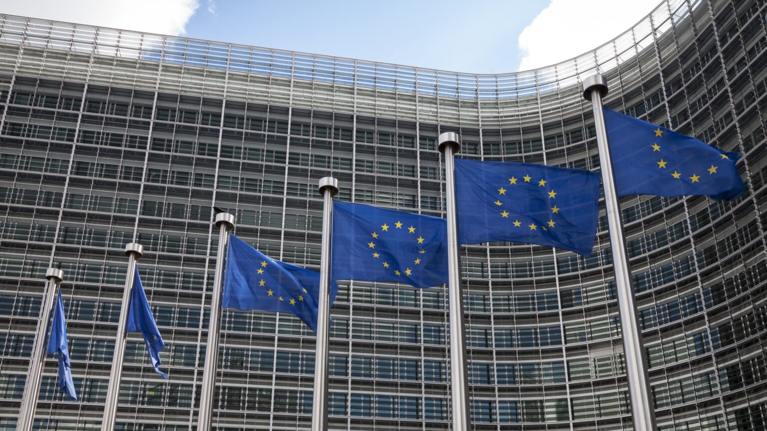 European game publisher group responds to Stop Killing Games, claims ‘These proposals would curtail developer choice” Belgium, Brussels, European Commission, European flags at Berlaymont building