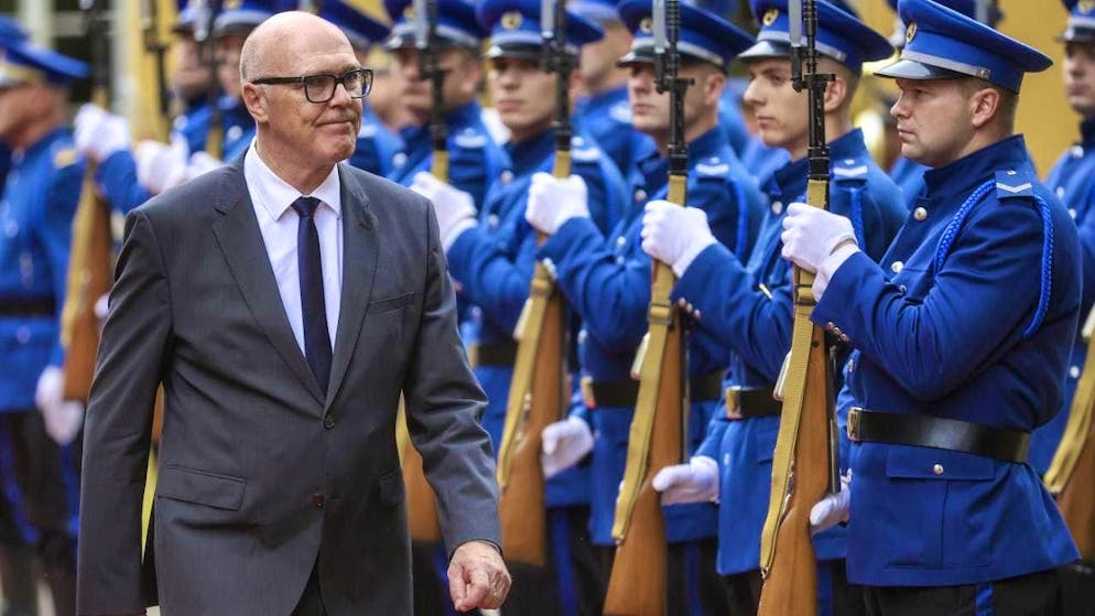 Federal Councillor Martin Pfister at a reception in Sarajevo, the capital of Bosnia and Herzegovina.