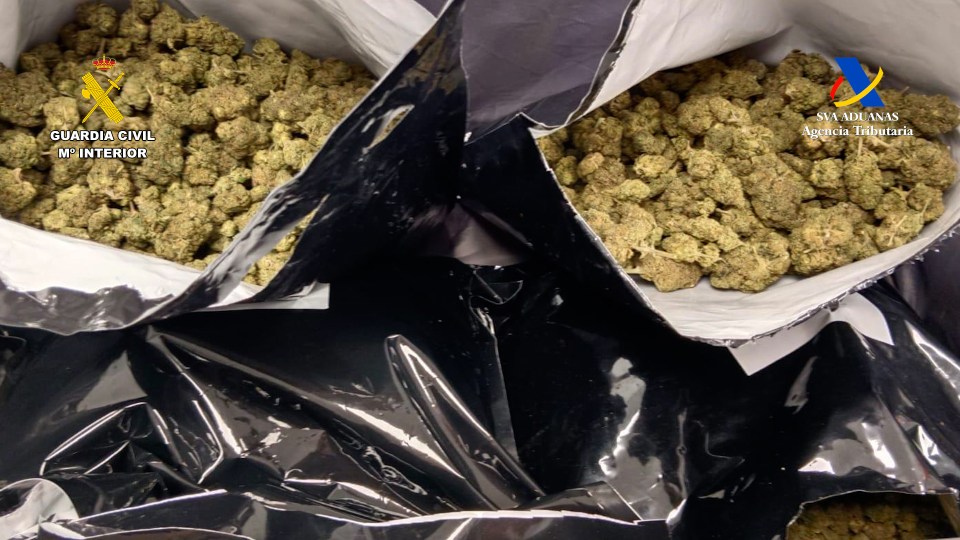 Bags of cannabis resin seized by authorities.