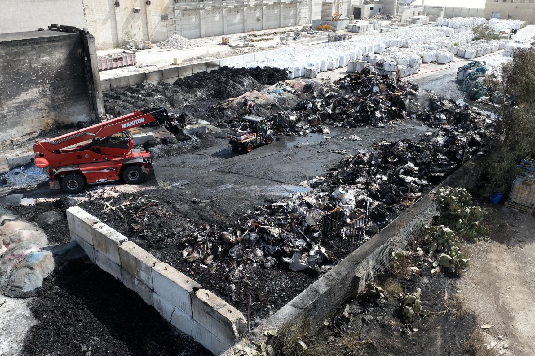 The site on Saturday morning after the fire had been extinguished. Photo: CPD/Facebook.