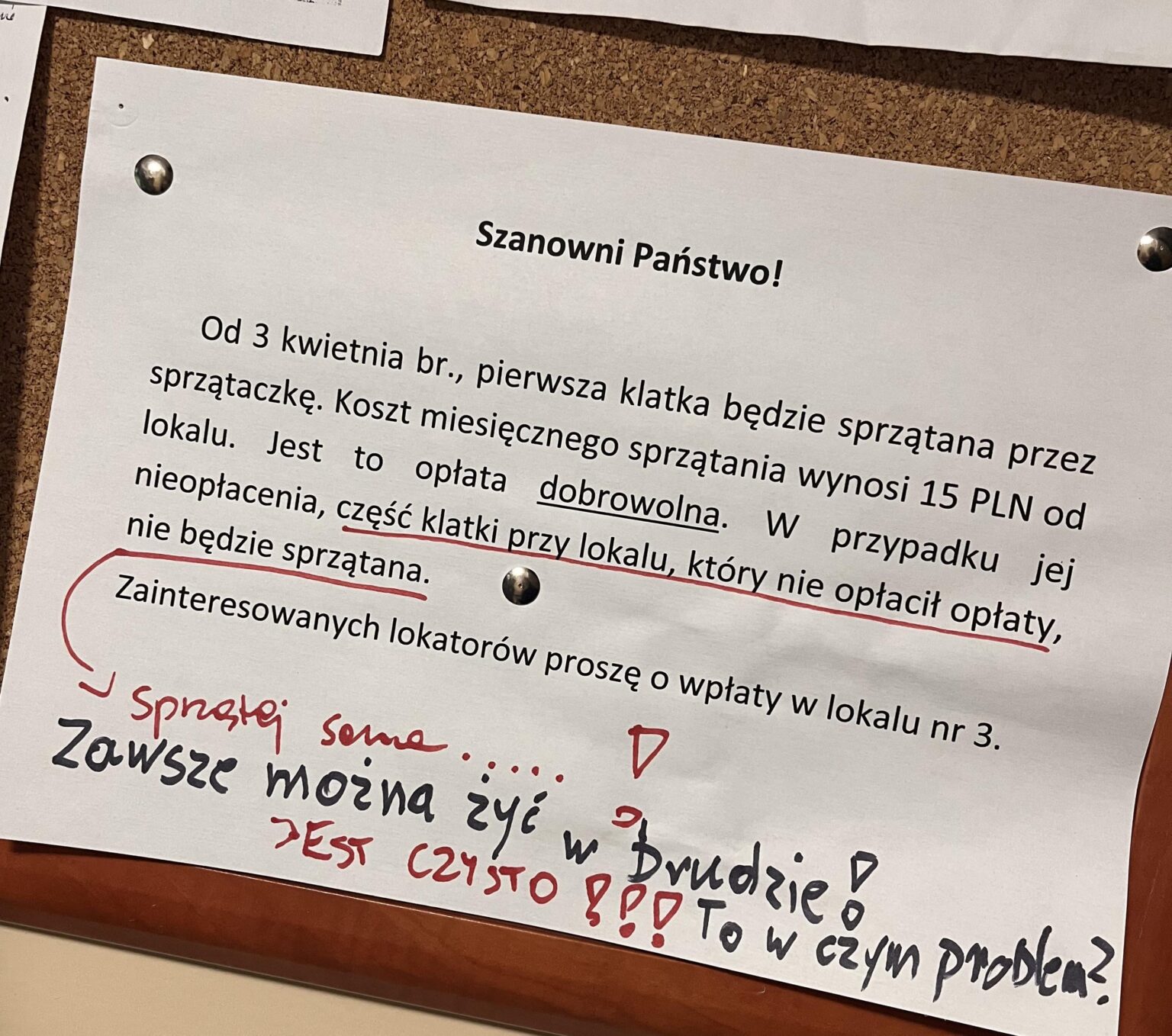 Pay 15 zł or live in filth