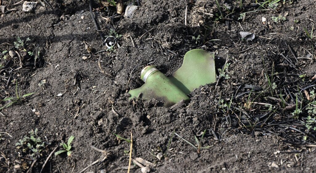 Senators vote to withdraw Poland from anti-landmine treaty A Russian anti-personnel mine in Ukraines Kharkiv region, March 12, 2025.